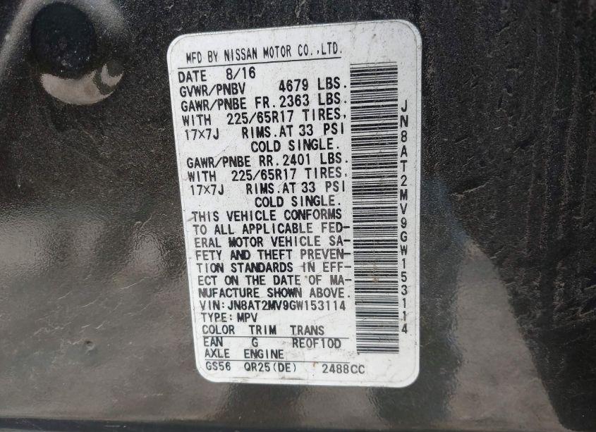 Photo 9 of 2016 Nissan Rogue S (VIN JN8AT2MV9GW153114)