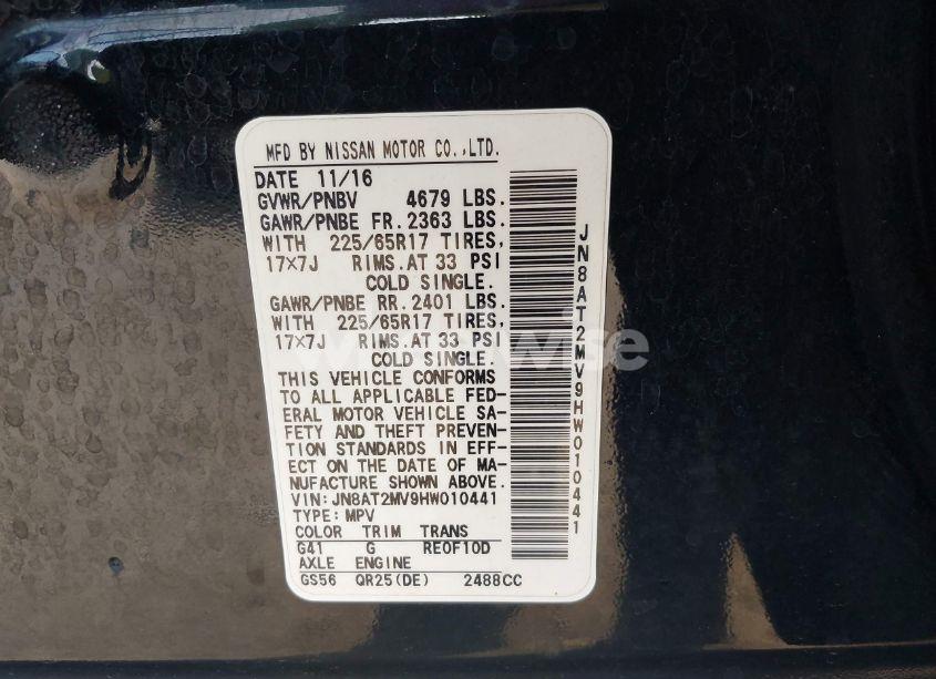 Photo 9 of 2017 Nissan Rogue S (VIN JN8AT2MV9HW010441)