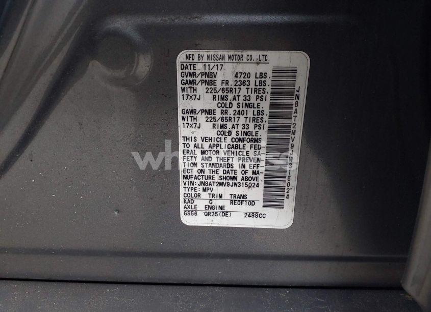 Photo 9 of 2018 Nissan Rogue S (VIN JN8AT2MV9JW315024)