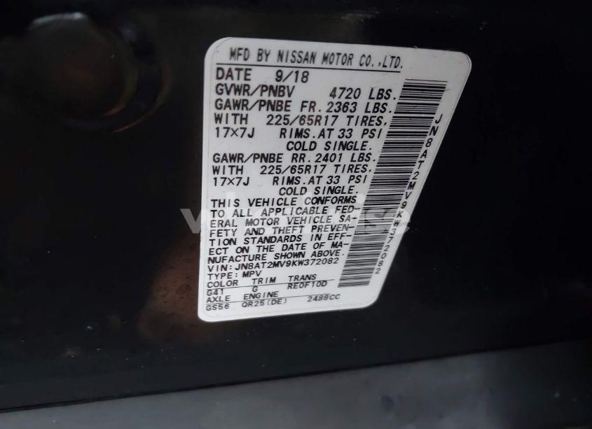 Photo 9 of 2019 Nissan Rogue SV (VIN JN8AT2MV9KW372082)