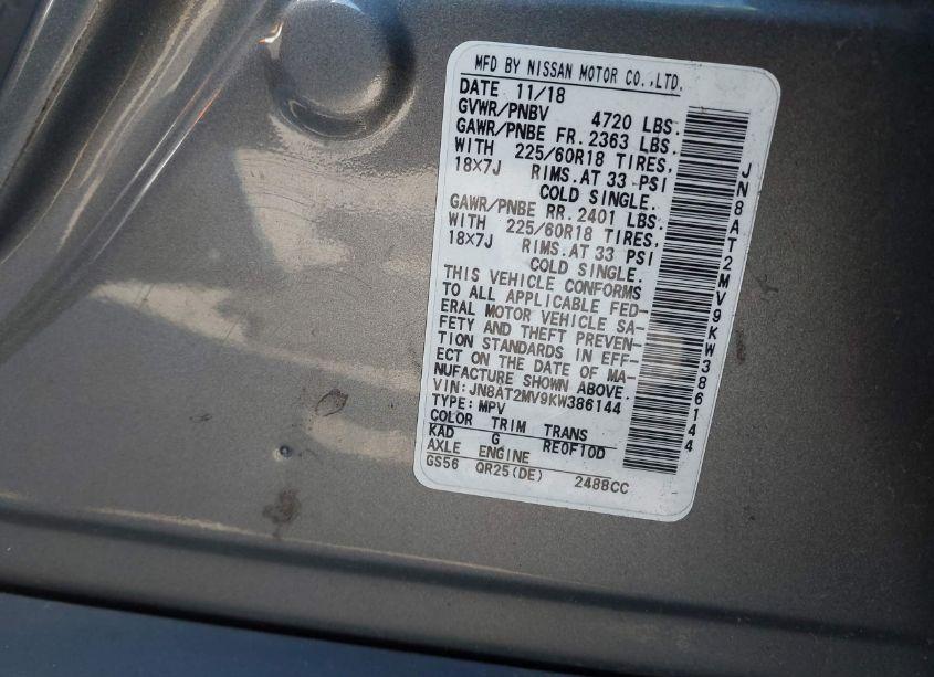 Photo 9 of 2019 Nissan Rogue SV (VIN JN8AT2MV9KW386144)