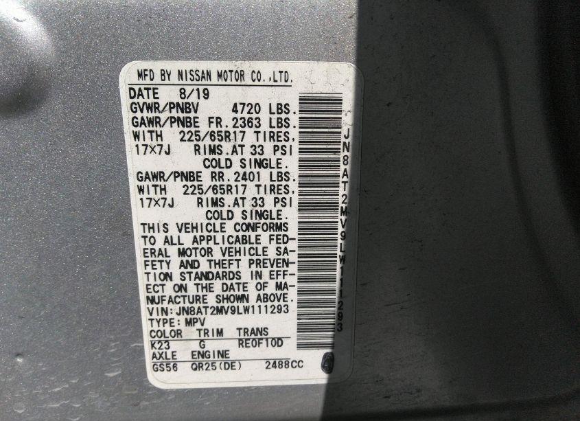 Photo 9 of 2020 Nissan Rogue SV INTELLIGENT AWD (VIN JN8AT2MV9LW111293)