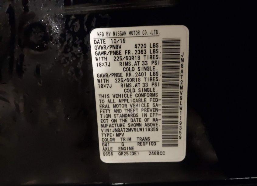 Photo 9 of 2020 Nissan Rogue SV INTELLIGENT AWD (VIN JN8AT2MV9LW119359)