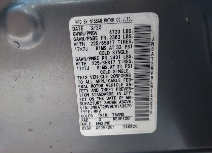 Photo 9 of 2020 Nissan Rogue SV INTELLIGENT AWD (VIN JN8AT2MV9LW143970)