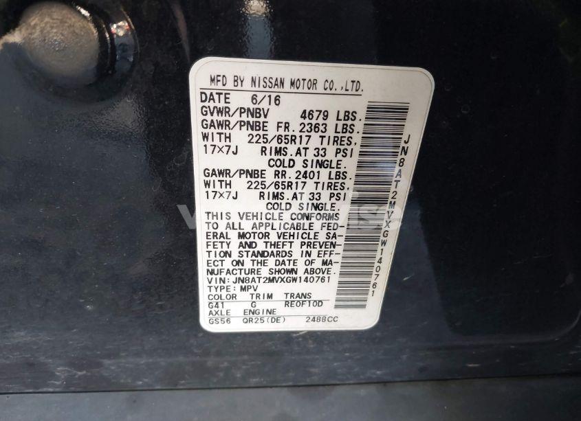 Photo 9 of 2016 Nissan Rogue S (VIN JN8AT2MVXGW140761)