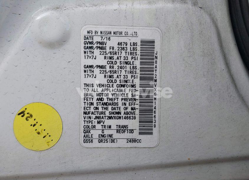 Photo 9 of 2016 Nissan Rogue S (VIN JN8AT2MVXGW146639)