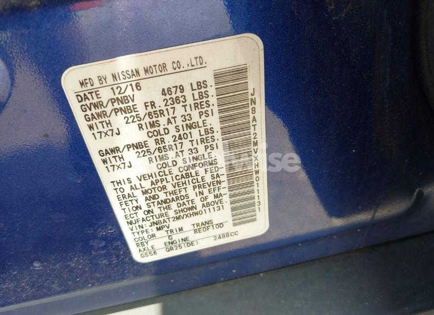 Photo 9 of 2017 Nissan Rogue S (VIN JN8AT2MVXHW011131)