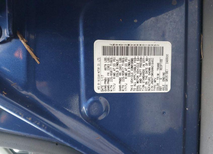 Photo 9 of 2017 Nissan Rogue SV (VIN JN8AT2MVXHW018452)