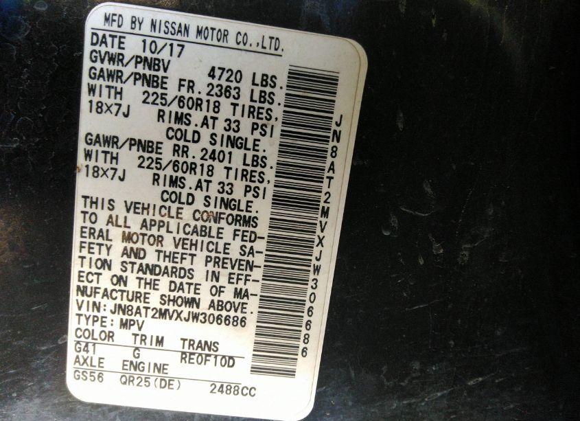 Photo 9 of 2018 Nissan Rogue SL (VIN JN8AT2MVXJW306686)