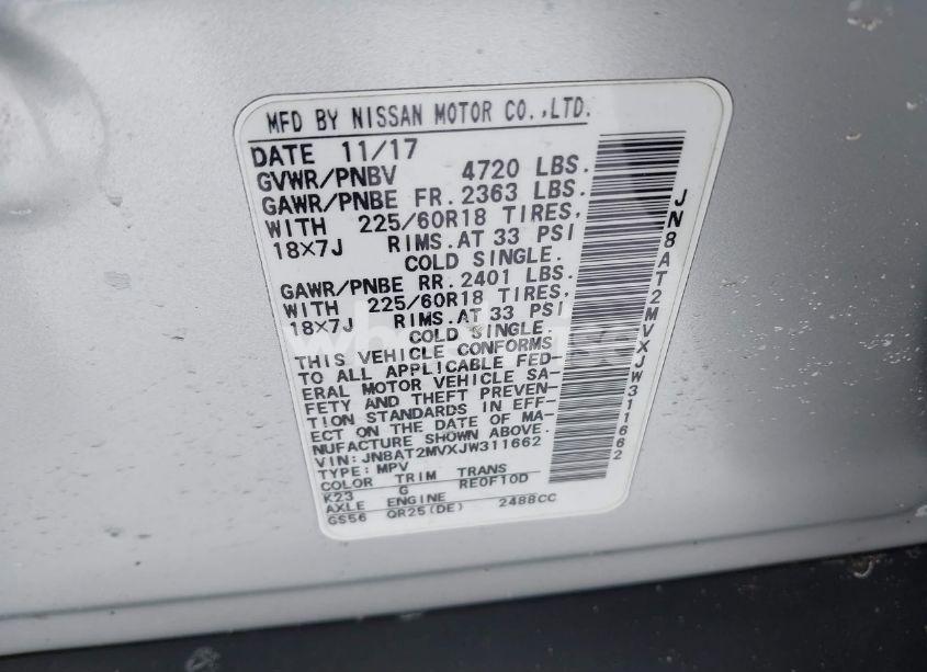 Photo 9 of 2018 Nissan Rogue SL (VIN JN8AT2MVXJW311662)