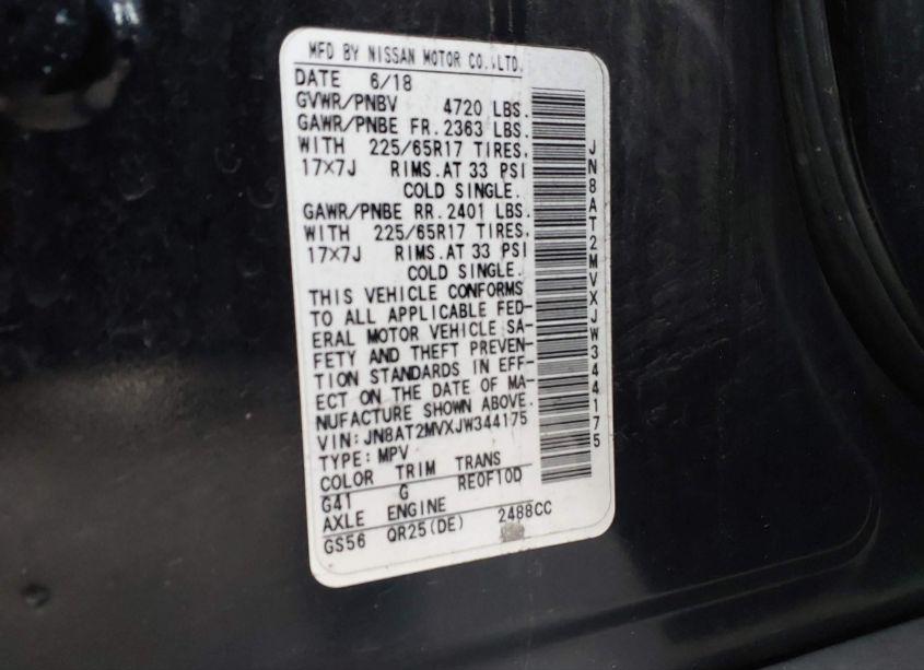 Photo 9 of 2018 Nissan Rogue SV (VIN JN8AT2MVXJW344175)