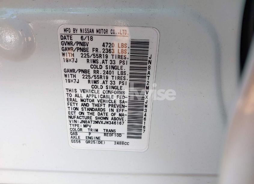 Photo 9 of 2018 Nissan Rogue SL (VIN JN8AT2MVXJW346167)