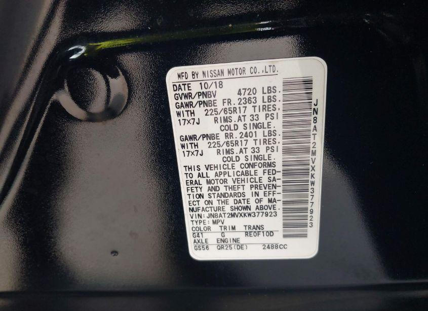 Photo 9 of 2019 Nissan Rogue SV (VIN JN8AT2MVXKW377923)