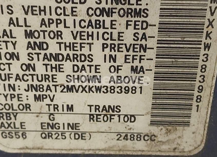 Photo 9 of 2019 Nissan Rogue SV (VIN JN8AT2MVXKW383981)