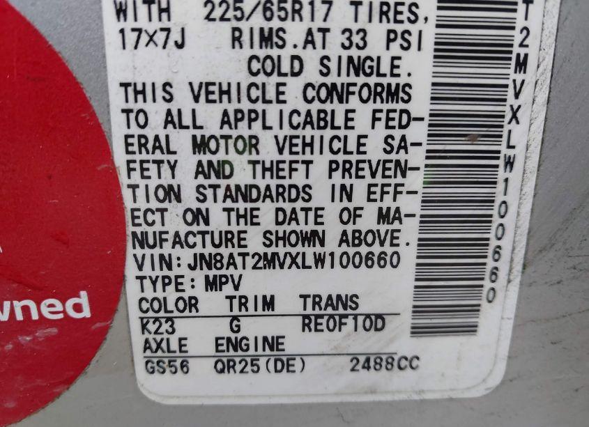 Photo 9 of 2020 Nissan Rogue S INTELLIGENT AWD (VIN JN8AT2MVXLW100660)