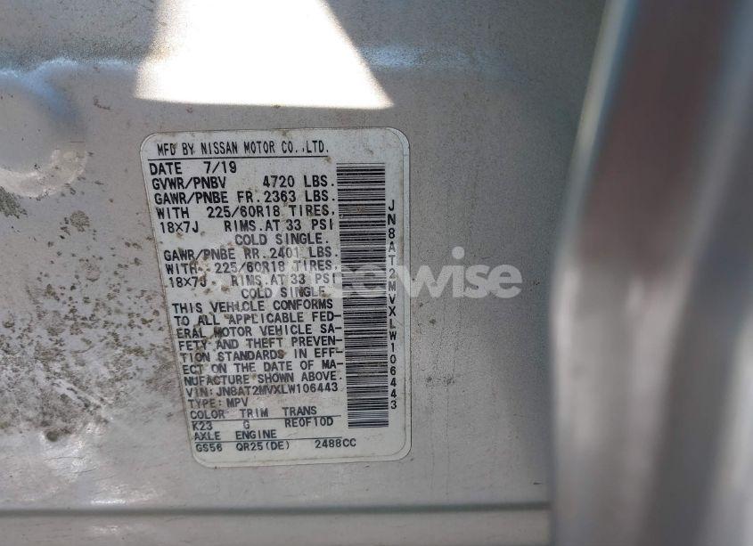 Photo 9 of 2020 Nissan Rogue SV INTELLIGENT AWD (VIN JN8AT2MVXLW106443)