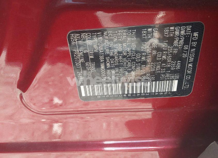 Photo 9 of 2021 Nissan Rogue SV FWD (VIN JN8AT3BA1MW000678)