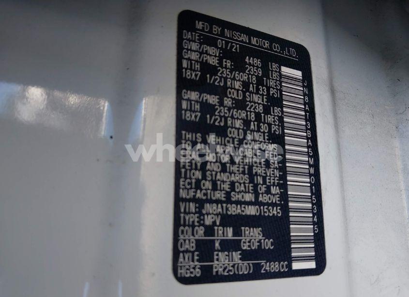 Photo 9 of 2021 Nissan Rogue SV FWD (VIN JN8AT3BA5MW015345)