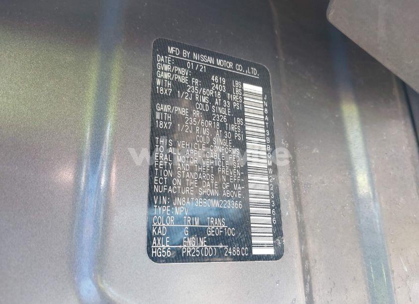 Photo 9 of 2021 Nissan Rogue SV INTELLIGENT AWD (VIN JN8AT3BB0MW223366)