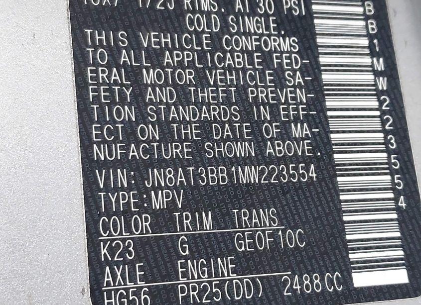 Photo 9 of 2021 Nissan Rogue SV INTELLIGENT AWD (VIN JN8AT3BB1MW223554)