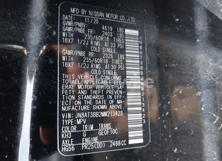 Photo 9 of 2021 Nissan Rogue SV INTELLIGENT AWD (VIN JN8AT3BB2MW213423)