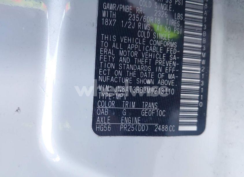 Photo 9 of 2021 Nissan Rogue SV INTELLIGENT AWD (VIN JN8AT3BB3MW213110)