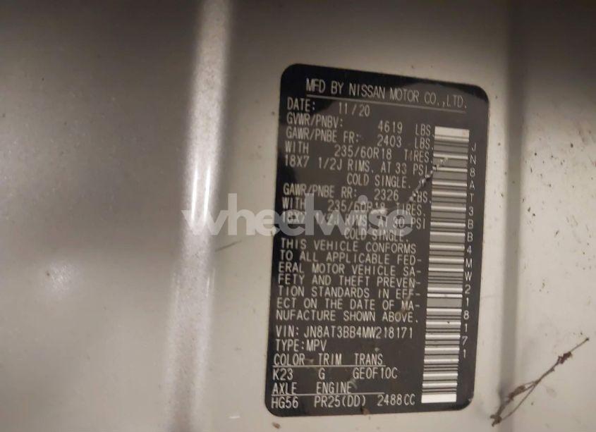 Photo 9 of 2021 Nissan Rogue SV INTELLIGENT AWD (VIN JN8AT3BB4MW218171)