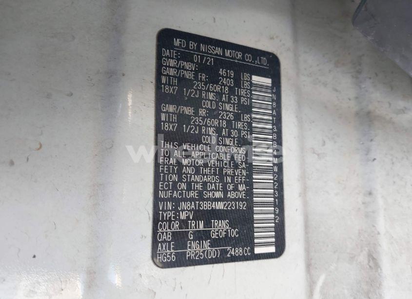 Photo 9 of 2021 Nissan Rogue SV INTELLIGENT AWD (VIN JN8AT3BB4MW223192)