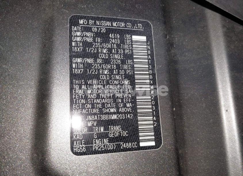 Photo 9 of 2021 Nissan Rogue SV INTELLIGENT AWD (VIN JN8AT3BBXMW203142)