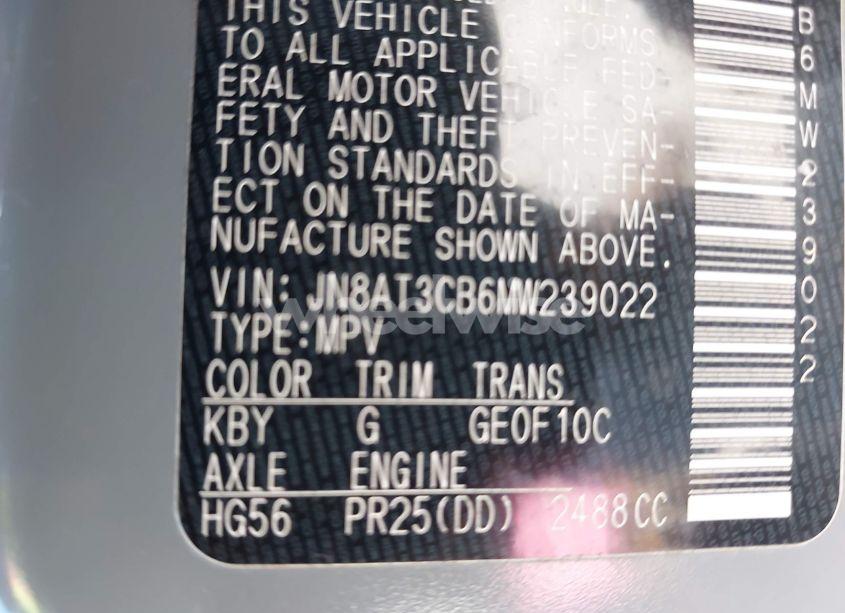 Photo 9 of 2021 Nissan Rogue SL INTELLIGENT AWD (VIN JN8AT3CB6MW239022)