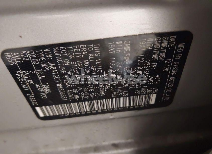 Photo 9 of 2021 Nissan Rogue PLATINUM INTELLIGENT AWD (VIN JN8AT3DD7MW306551)