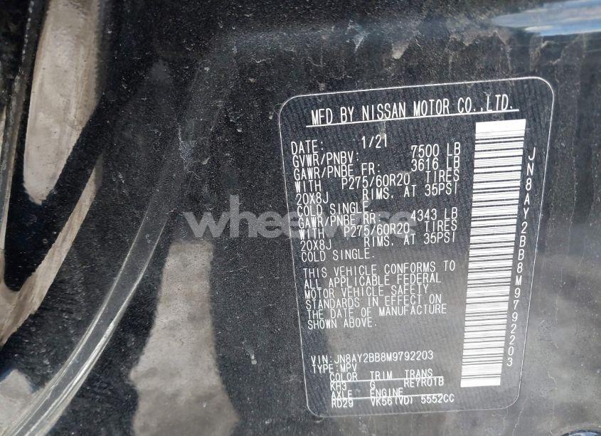 Photo 9 of 2021 Nissan Armada SL 4WD (VIN JN8AY2BB8M9792203)