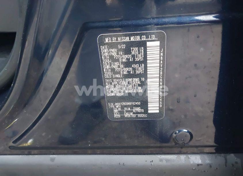 Photo 9 of 2022 Nissan Armada SL 2WD (VIN JN8AY2BC6N9162450)