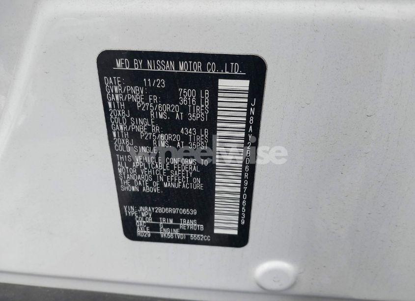 Photo 9 of 2024 Nissan Armada SL 4WD (VIN JN8AY2BD6R9706539)