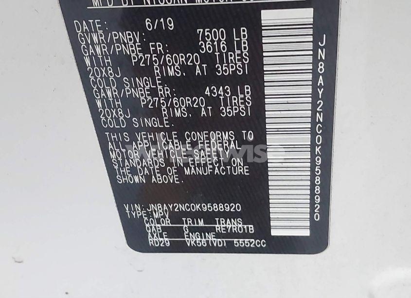 Photo 9 of 2019 Nissan Armada SL (VIN JN8AY2NC0K9588920)