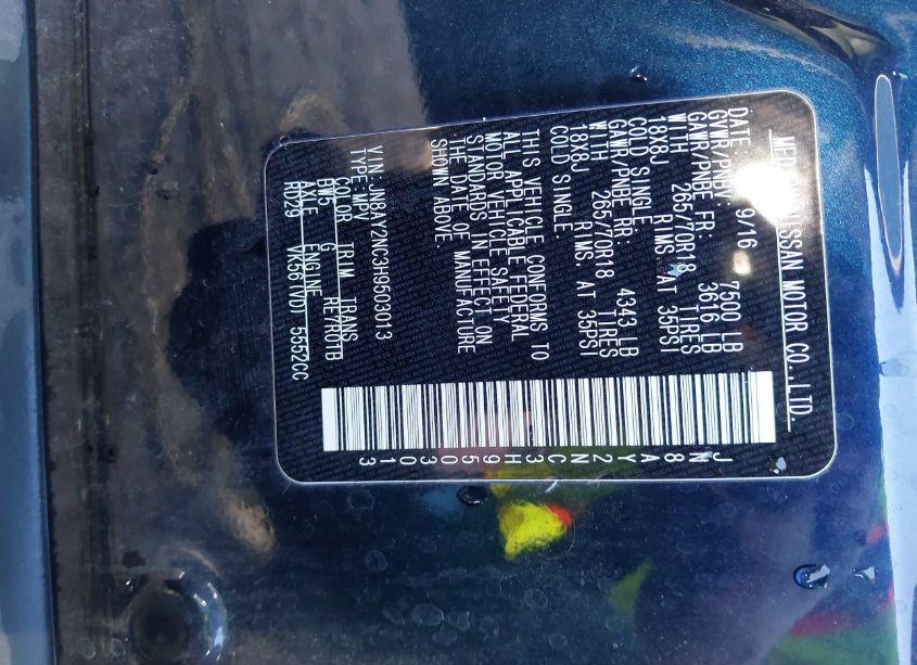 Photo 9 of 2017 Nissan Armada SV (VIN JN8AY2NC3H9503013)