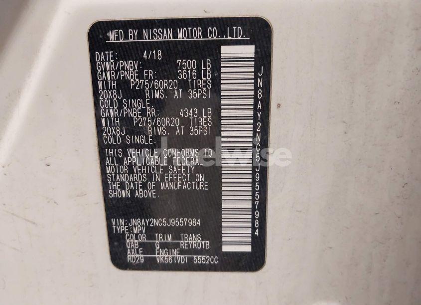 Photo 9 of 2018 Nissan Armada SL (VIN JN8AY2NC5J9557984)