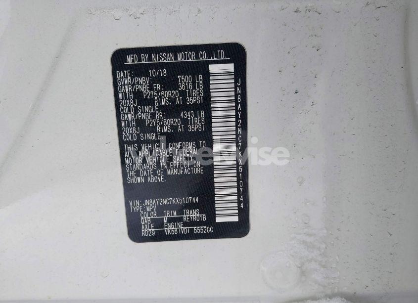 Photo 9 of 2019 Nissan Armada SL (VIN JN8AY2NC7KX510744)