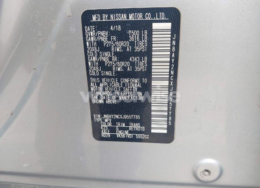 Photo 9 of 2018 Nissan Armada SL (VIN JN8AY2NCXJ9557785)