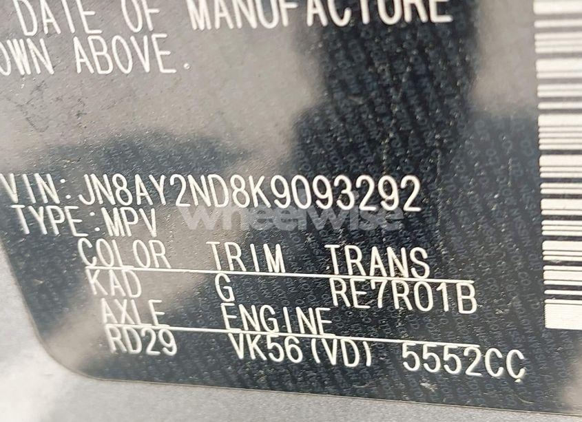 Photo 9 of 2019 Nissan Armada PLATINUM (VIN JN8AY2ND8K9093292)