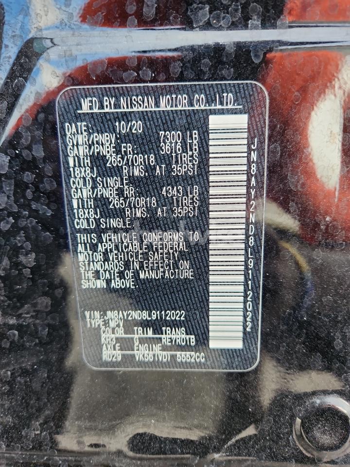 Photo 13 of 2020 NISSAN ARMADA SV (VIN JN8AY2ND8L9112022)