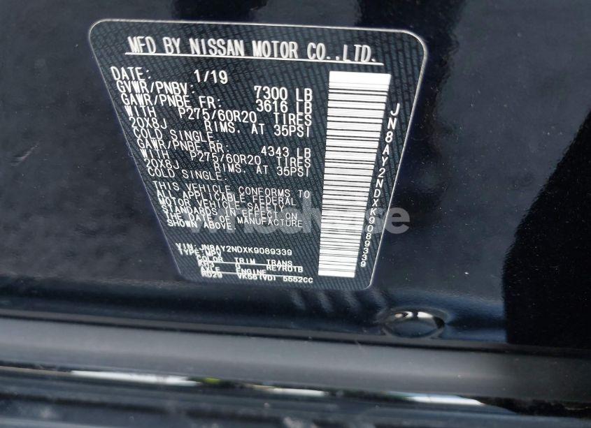 Photo 9 of 2019 Nissan Armada SL (VIN JN8AY2NDXK9089339)