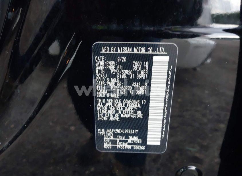 Photo 9 of 2020 Nissan Armada PLATINUM 4WD (VIN JN8AY2NE4L9782417)