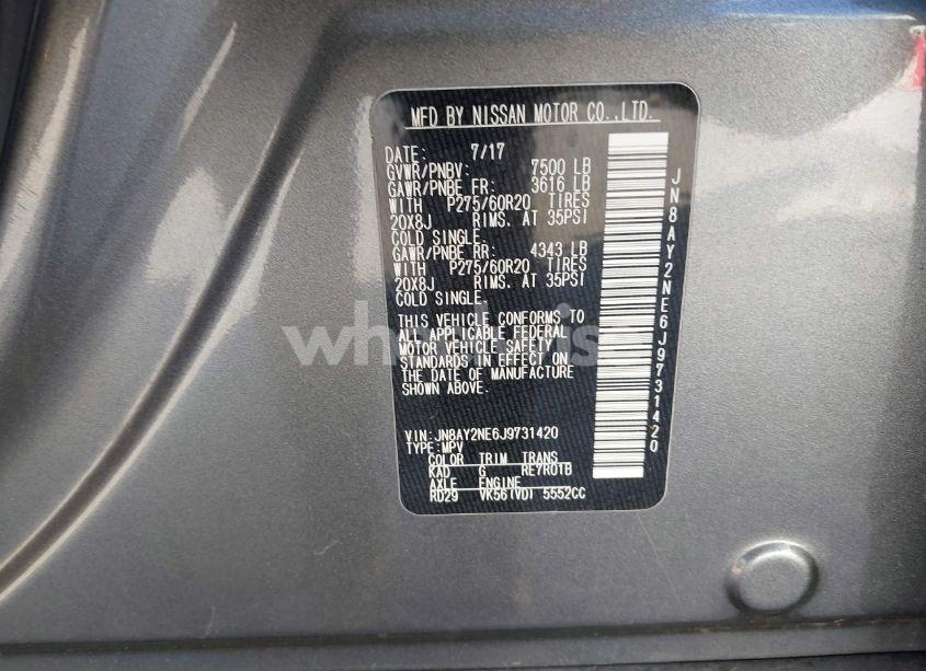 Photo 9 of 2018 Nissan Armada PLATINUM (VIN JN8AY2NE6J9731420)