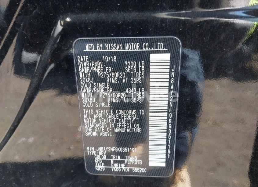 Photo 8 of 2019 Nissan Armada PLATINUM (VIN JN8AY2NF9K9351191)