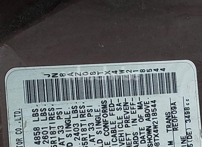 Photo 9 of 2004 Nissan Murano SL (VIN JN8AZ08TX4W218544)