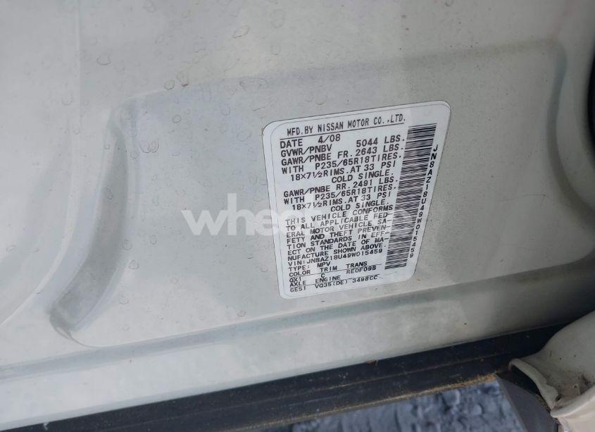 Photo 9 of 2009 Nissan Murano S (VIN JN8AZ18U49W015459)