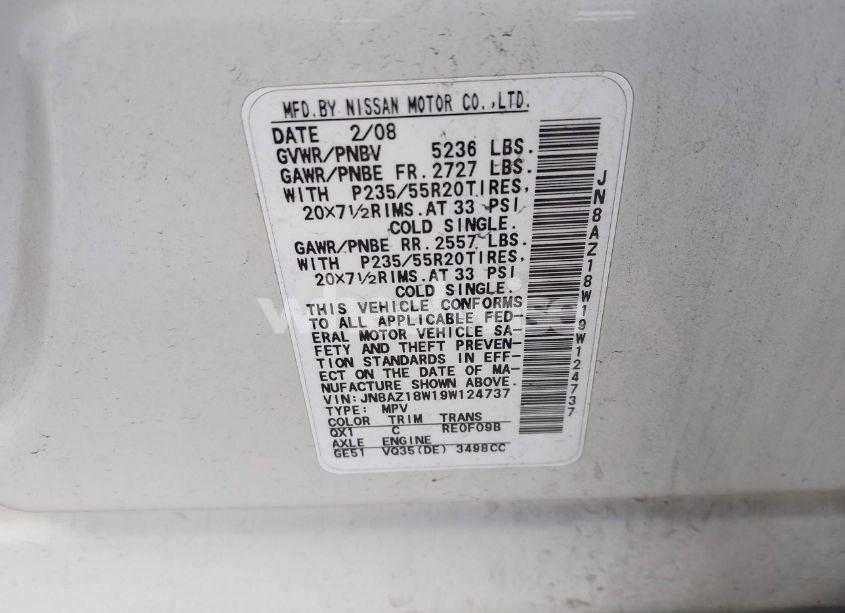 Photo 9 of 2009 Nissan Murano LE (VIN JN8AZ18W19W124737)