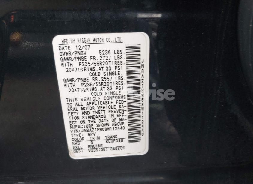 Photo 5 of 2009 Nissan Murano LE (VIN JN8AZ18W69W112440)