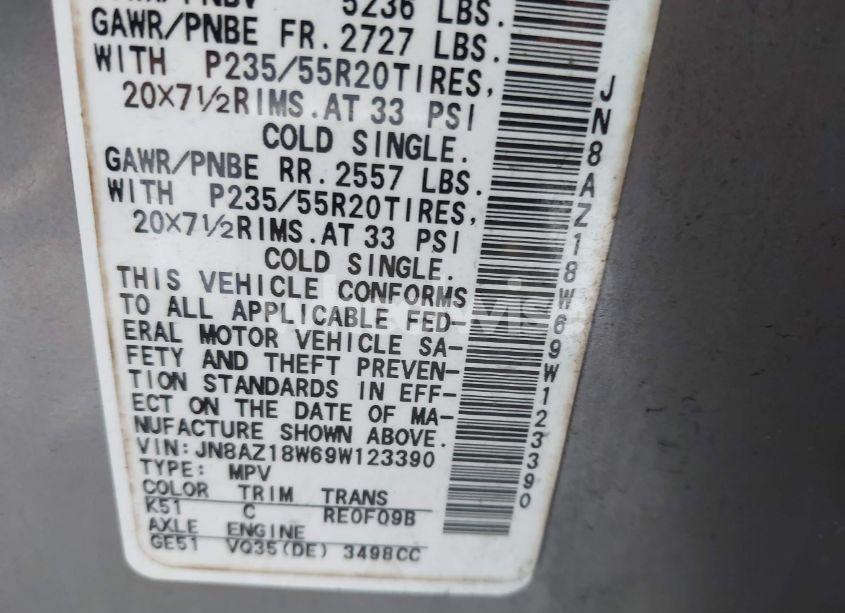 Photo 4 of 2009 Nissan Murano LE (VIN JN8AZ18W69W123390)